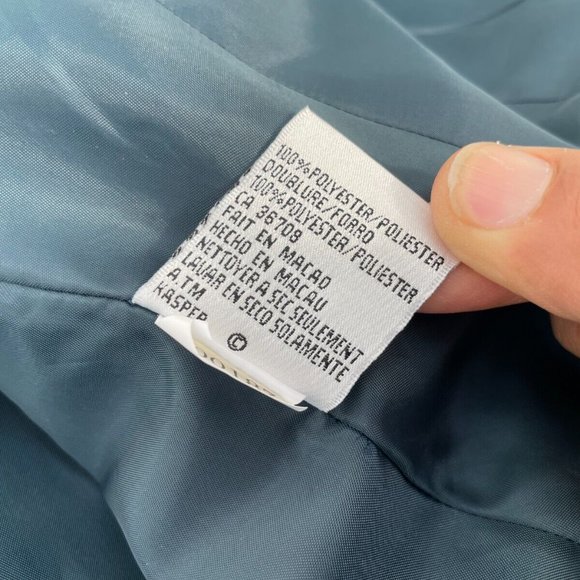 Le Suit Women Blazer Blue Coat Jacket With Scarf New w/ Tag Size 16 $240 - Picture 9 of 10